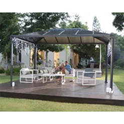 Palram - Canopia Martinique 4300 Garden Gazebo Grey Bronze -Garden Care Shop 12810742 1664833198869433