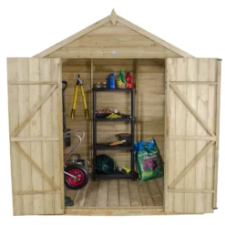 7x5ft Forest Natural Timber Overlap Apex Pressure Treated Wooden Shed -Garden Care Shop 12810891 1774833194485833