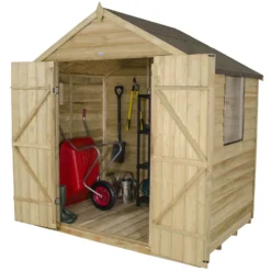 7x5ft Forest Natural Timber Overlap Apex Pressure Treated Wooden Shed -Garden Care Shop 12810891 8604833194234124
