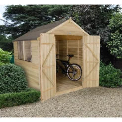 7x7ft Forest Natural Timber Overlap Apex Pressure Treated Wooden Shed -Garden Care Shop 12810900 3214833193558506