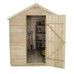 8x6ft Forest Natural Timber Overlap Apex Pressure Treated Wooden Shed -Garden Care Shop 12810910 1264833195895389