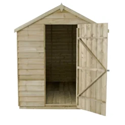 8x6ft Forest Natural Timber Overlap Apex Pressure Treated Wooden Shed -Garden Care Shop 12810910 1544833195809859