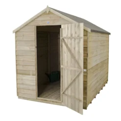 8x6ft Forest Natural Timber Overlap Apex Pressure Treated Wooden Shed -Garden Care Shop 12810910 3964833195205062