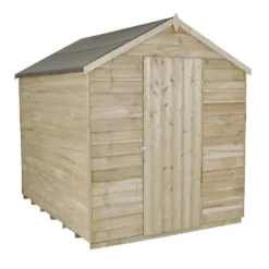 8x6ft Forest Natural Timber Overlap Apex Pressure Treated Wooden Shed -Garden Care Shop 12810910 8384833195471630