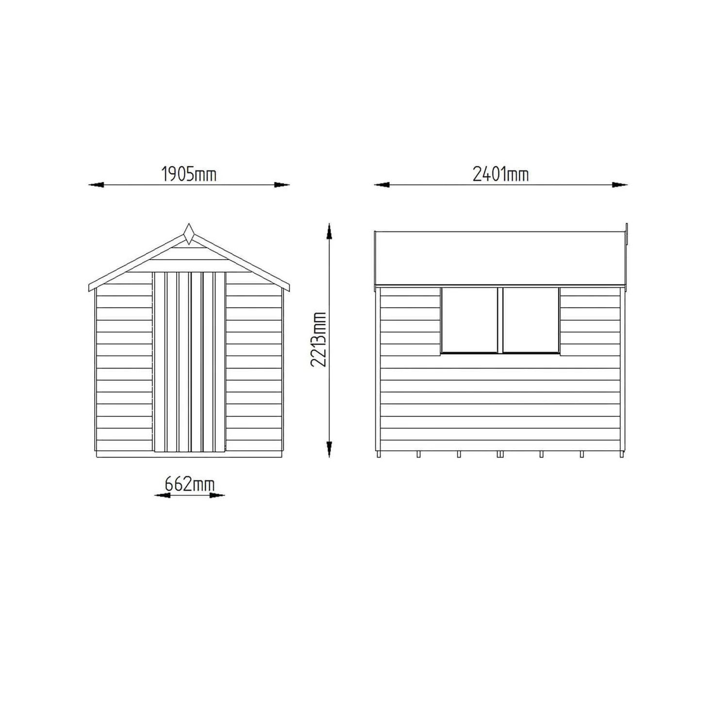 8x6ft Forest Wooden Overlap Pressure Treated Apex Shed -incl. Installation 11 8x6ft Forest Wooden Overlap Pressure Treated Apex Shed -incl. Installation - Image 9
