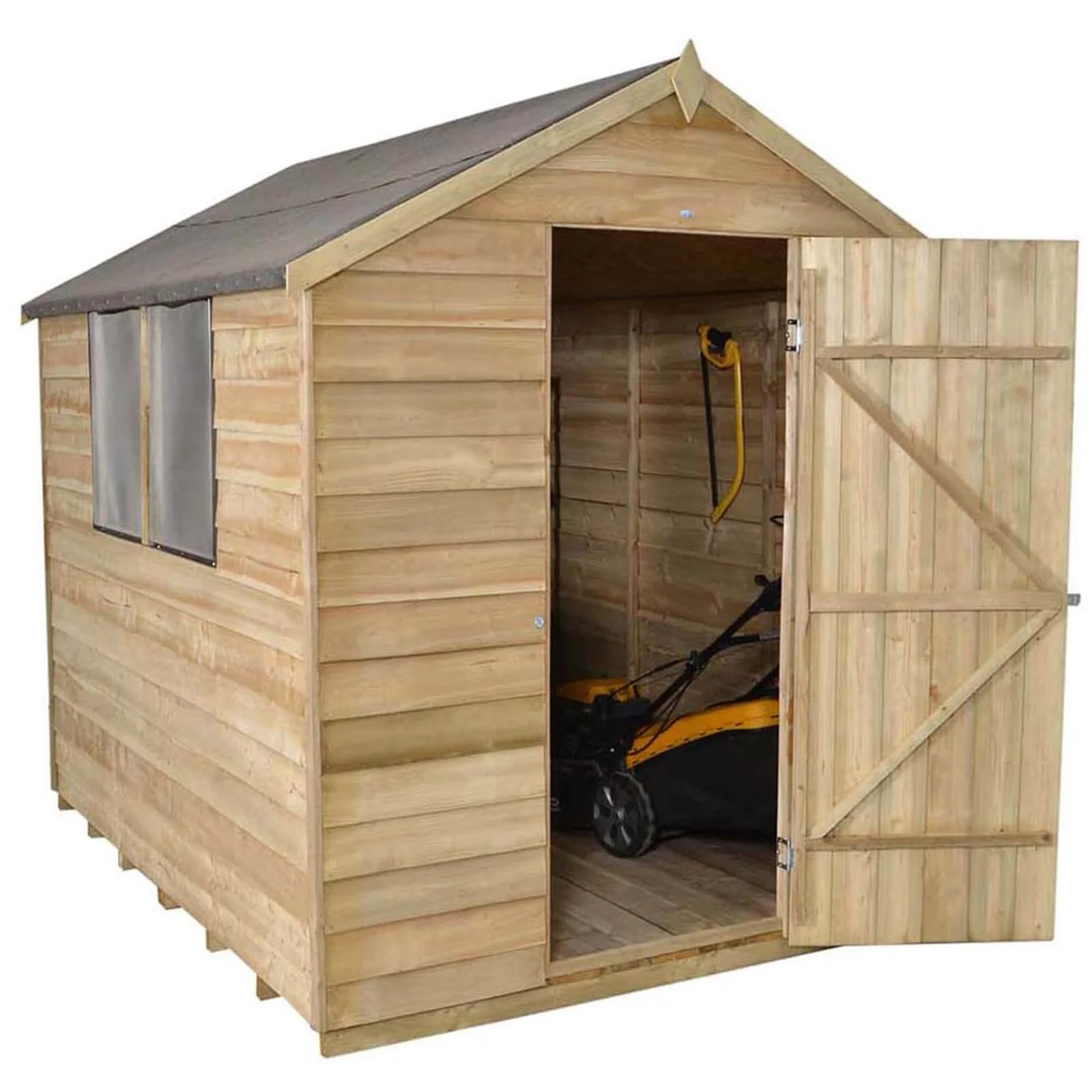 8x6ft Forest Wooden Overlap Pressure Treated Apex Shed -incl. Installation 3 8x6ft Forest Wooden Overlap Pressure Treated Apex Shed -incl. Installation