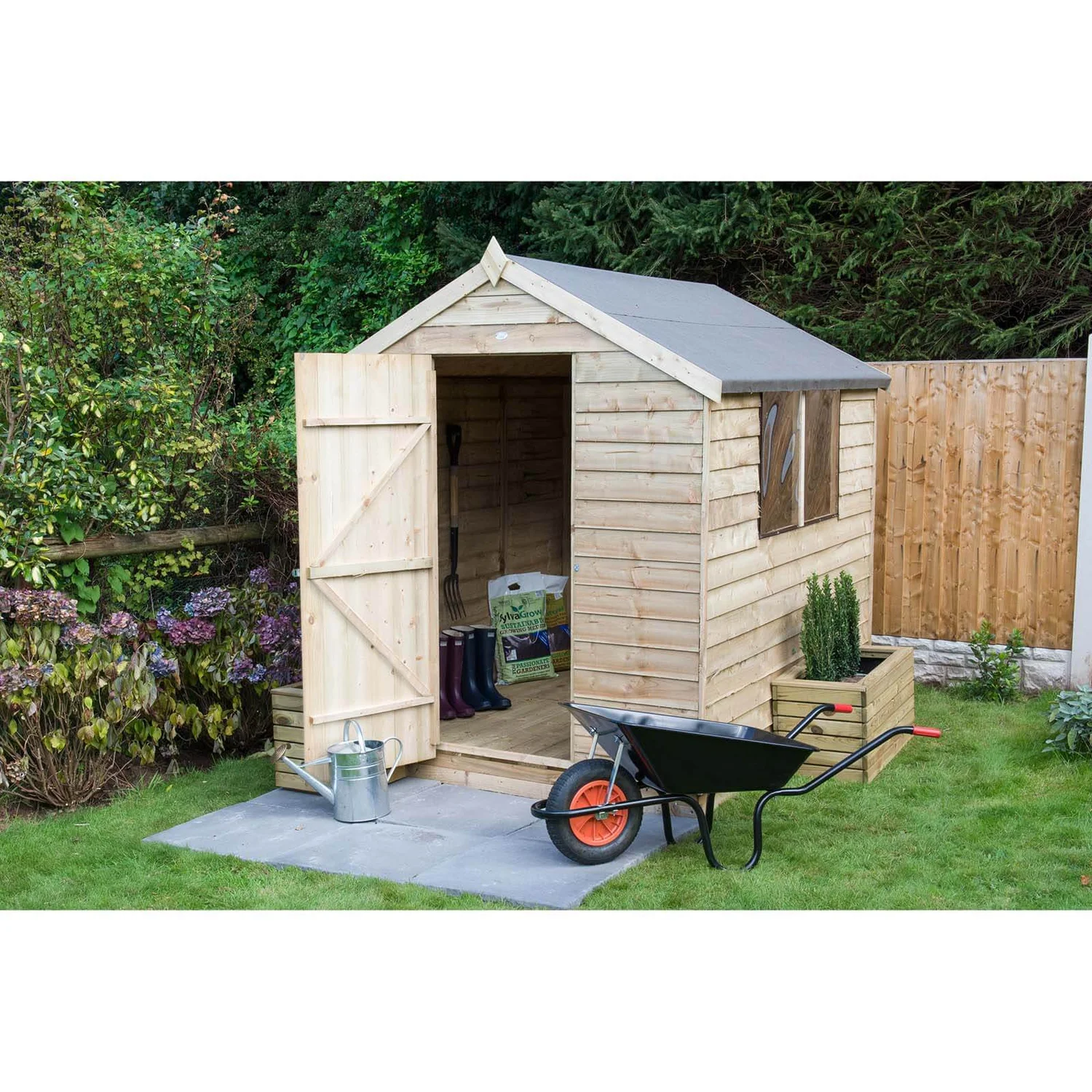 8x6ft Forest Wooden Overlap Pressure Treated Apex Shed -incl. Installation 4 8x6ft Forest Wooden Overlap Pressure Treated Apex Shed -incl. Installation - Image 2