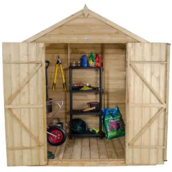 7x5ft Forest Wooden Overlap Pressure Treated Apex Shed -incl. Installation -Garden Care Shop 12814918 1484845696610464
