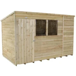 10x6ft Forest Wooden Overlap Pressure Treated Pent Shed -incl. Installation -Garden Care Shop 12815042 6384845697820568