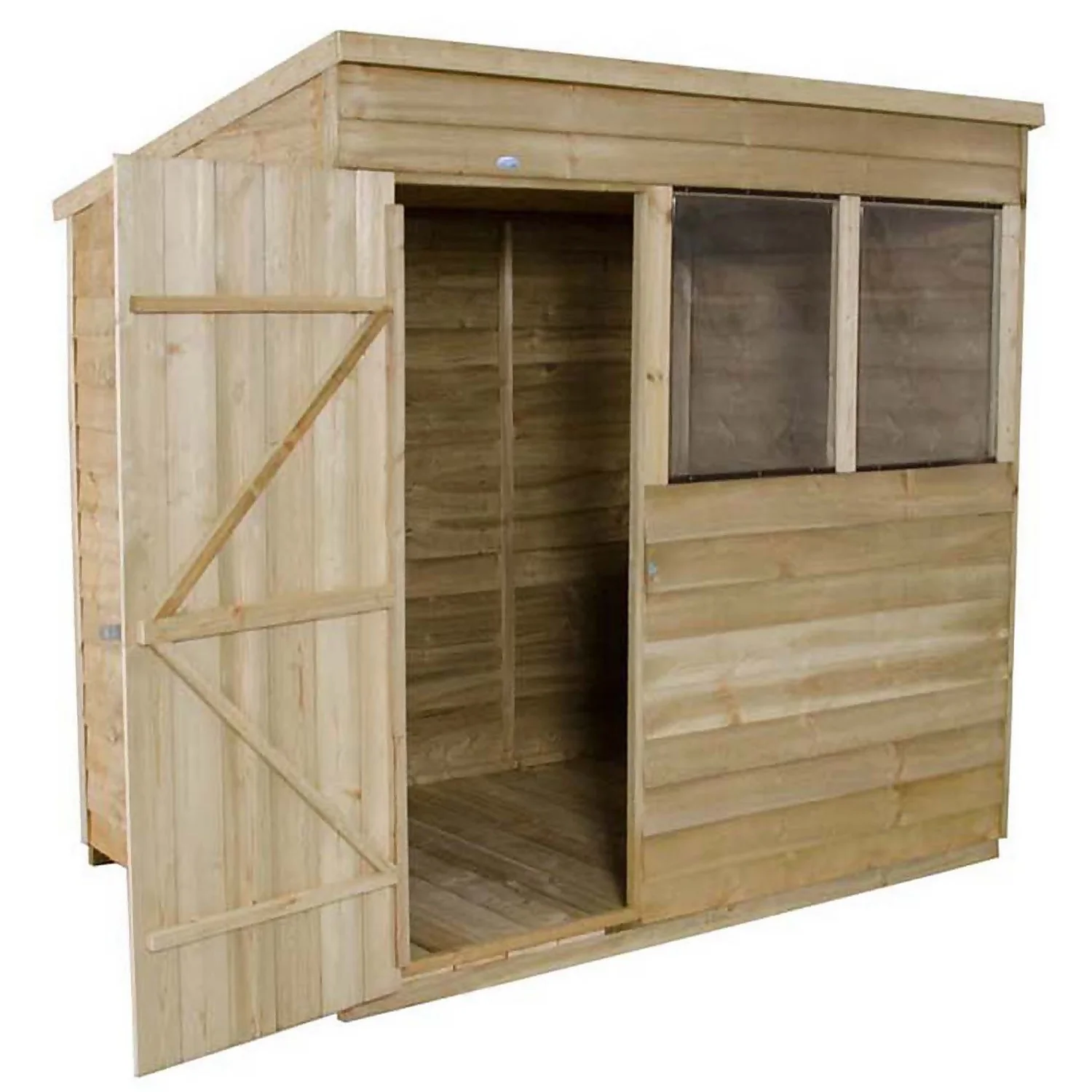 7x5ft Forest Wooden Overlap Pressure Treated Pent Shed -incl. Installation 3 7x5ft Forest Wooden Overlap Pressure Treated Pent Shed -incl. Installation
