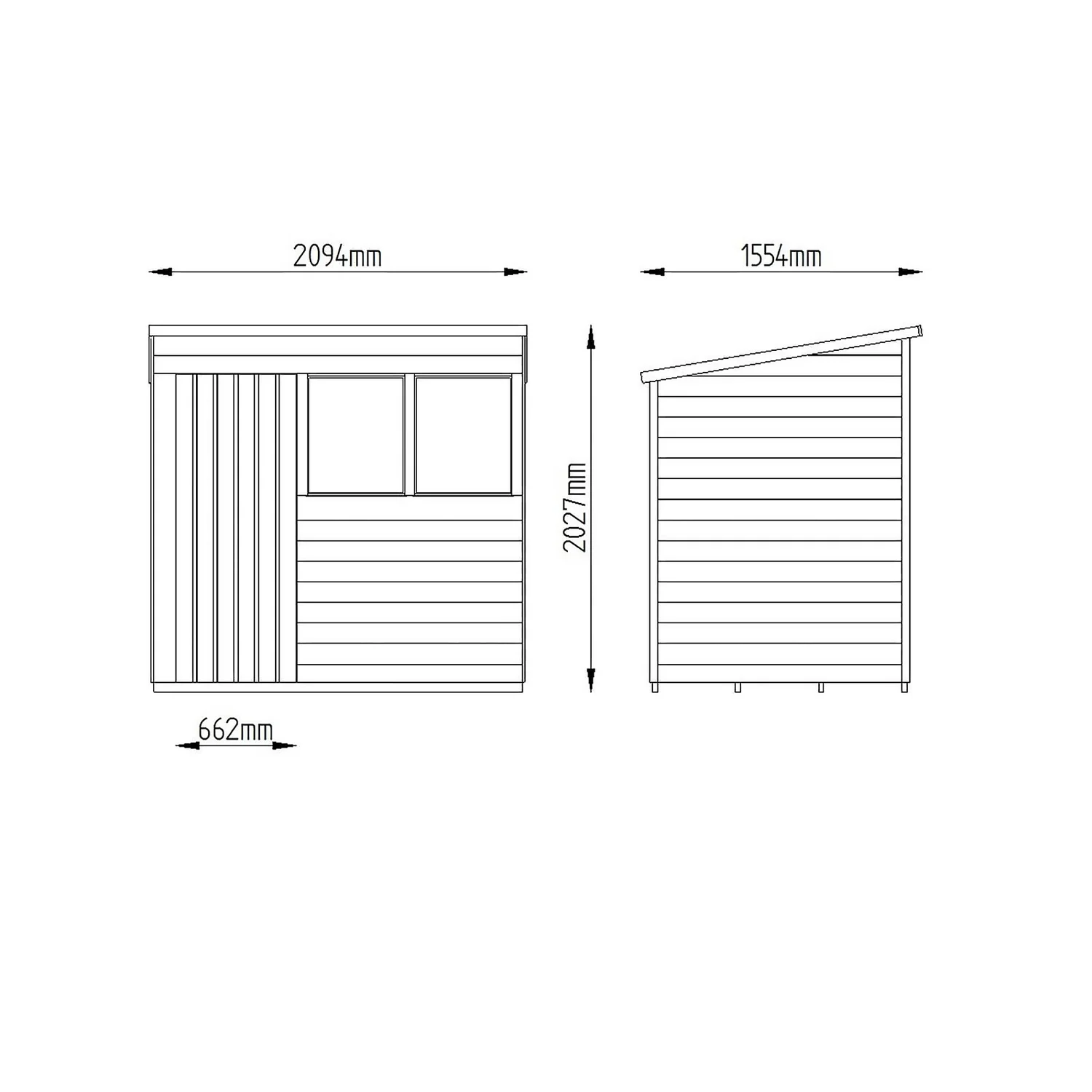 7x5ft Forest Wooden Overlap Pressure Treated Pent Shed -incl. Installation 11 7x5ft Forest Wooden Overlap Pressure Treated Pent Shed -incl. Installation - Image 9
