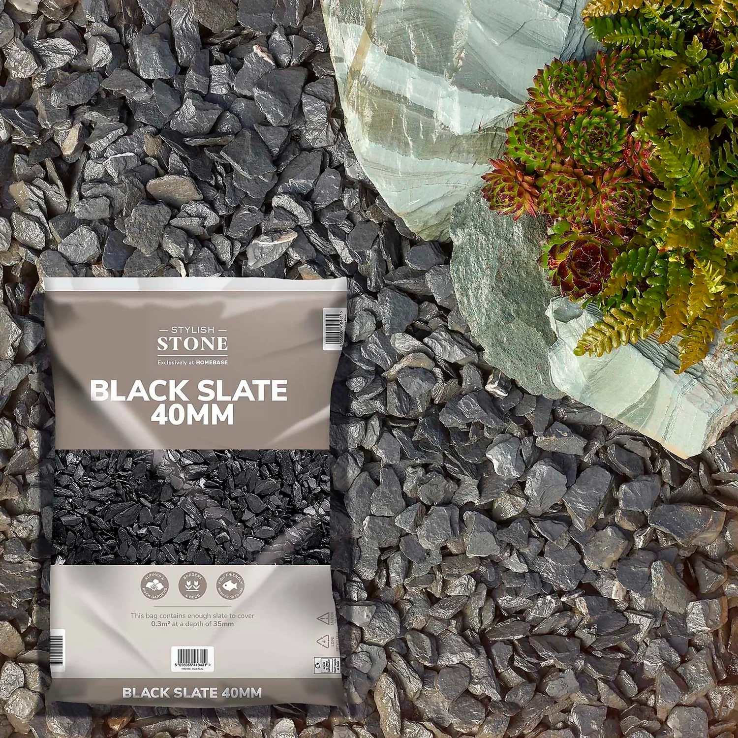 Stylish Stone Black Slate - Large Pack - 19kg 3 Stylish Stone Black Slate - Large Pack - 19kg