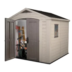 Keter Factor 8 X 8ft Outdoor Garden Apex Storage Shed - Beige/Brown -Garden Care Shop 12817716 1904864829004177
