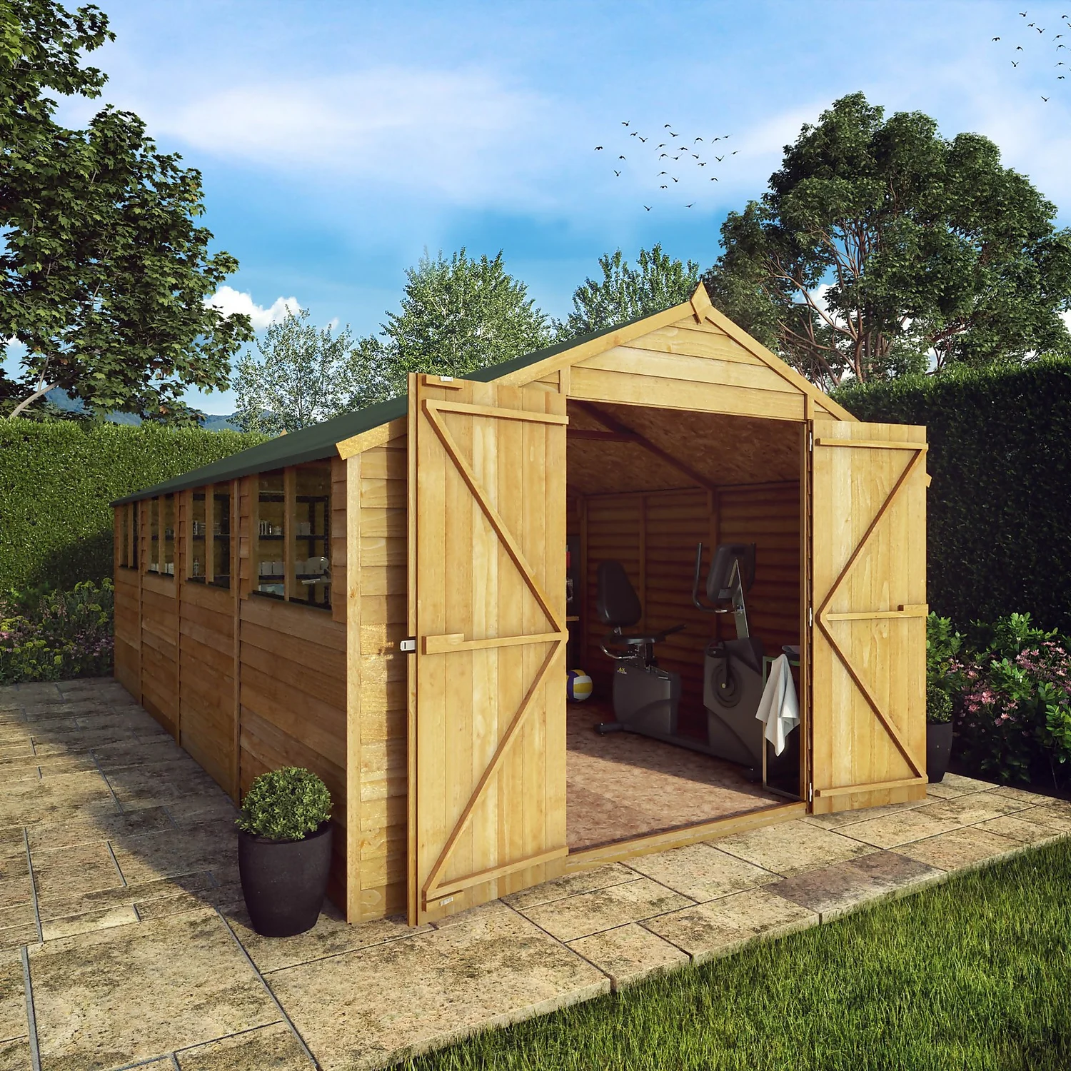 Mercia 20 X 10ft Overlap Apex Wooden Shed 4 Mercia 20 X 10ft Overlap Apex Wooden Shed - Image 2