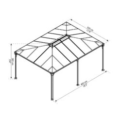 Palram - Canopia Martinique 5000 Garden Gazebo Grey Bronze -Garden Care Shop 12821926 9144924165003794