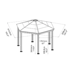 Palram - Canopia Roma Hexagonal Garden Gazebo Grey 15 Palram - Canopia Roma Hexagonal Garden Gazebo Grey -Garden Care Shop 12821930 1644833174791166