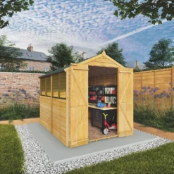 Mercia 8 X 6ft Overlap Double Door Apex Shed -Garden Care Shop 12822309 1605029433376333
