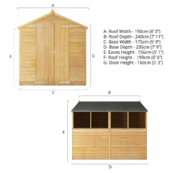 Mercia 8 X 6ft Overlap Double Door Apex Shed -Garden Care Shop 12822309 3555029433572635