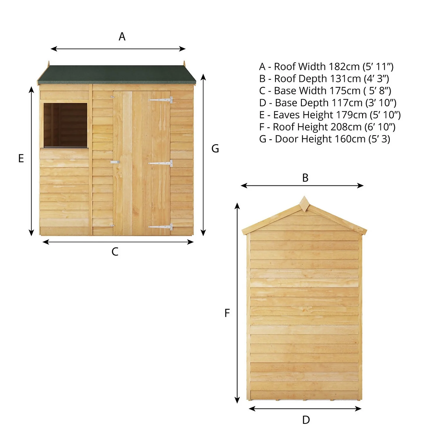 Mercia 6 X 4ft Overlap Reverse Apex Shed 11 Mercia 6 X 4ft Overlap Reverse Apex Shed - Image 9