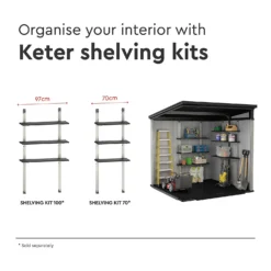 Keter Artisan 7 X 7ft Outdoor Garden Storage Pent Shed - Grey -Garden Care Shop 12823640 4485036176845363