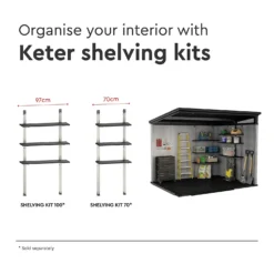 Keter Artisan 9 X 7ft Outdoor Garden Storage Pent Shed - Grey -Garden Care Shop 12823643 1035036177566188