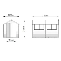 Forest 10 X 6ft Overlap Pressure Treated Double Door Apex Shed -Garden Care Shop 12823857 1194833221839881
