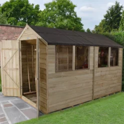 Forest 10 X 6ft Overlap Pressure Treated Double Door Apex Shed