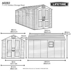 Lifetime 7 X 12ft Outdoor Storage Shed -Garden Care Shop 12826345 1445012584302966