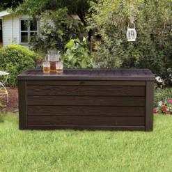 Keter Westwood Outdoor Garden Storage Box 570L - Brown -Garden Care Shop 12828828 1094858568487996