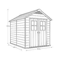Keter Newton 7.5 X 9ft Outdoor Plastic Garden Storage Shed - Brown -Garden Care Shop 12833042 4104843484562846