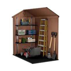 Keter Darwin 6 X 4ft Outdoor Garden Apex Storage Shed - Brown -Garden Care Shop 12833043 2135036178077022