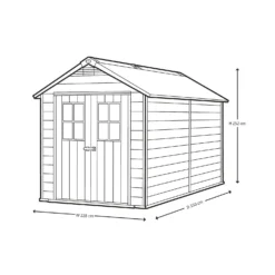 Keter Newton 7.5 X 11ft Outdoor Plastic Garden Storage Shed - Brown -Garden Care Shop 12833045 1084843485053469