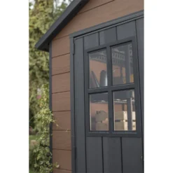 Keter Newton 7.5 X 11ft Outdoor Plastic Garden Storage Shed - Brown -Garden Care Shop 12833045 1724843485146046