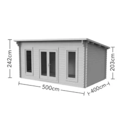 Forest Mendip 5.0m X 4.0m Log Cabin Double Glazed, 34kg Polyester Felt, Plus Underlay - Installation Included -Garden Care Shop 12833120 1914833199233498
