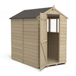 Forest 6 X 4ft Overlap Pressure Treated Apex Shed- 4 Window -Garden Care Shop 12833289 2114833201898266