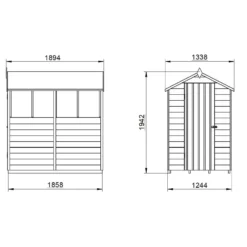 Forest 6 X 4ft Overlap Pressure Treated Apex Shed- 4 Window -Garden Care Shop 12833289 2434833201959823