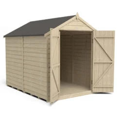 Forest 8 X 6ft Overlap Pressure Treated Apex Shed - Double Door No Windows 14 Forest 8 X 6ft Overlap Pressure Treated Apex Shed - Double Door No Windows -Garden Care Shop 12833294 5134833197058372