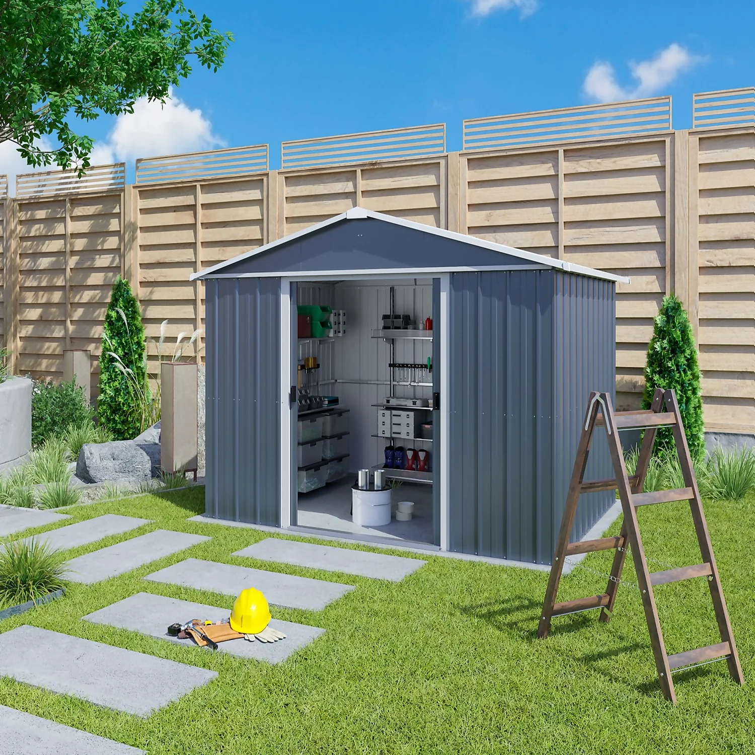Yardmaster 10x8ft Metal Apex Shed 3 Yardmaster 10x8ft Metal Apex Shed