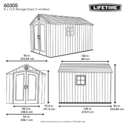 Lifetime 8x12.5 Ft Rough Cut Outdoor Storage Shed -Garden Care Shop 12836583 4874833208914849