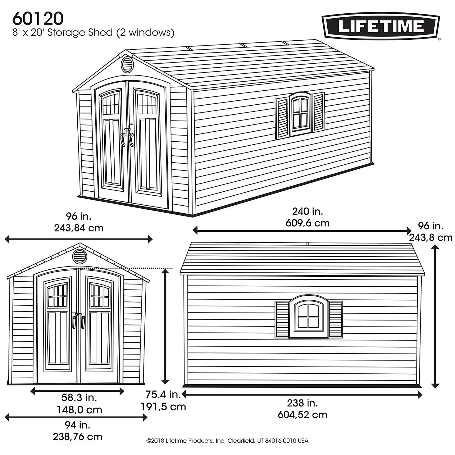 Lifetime 8 X 20 Ft Outdoor Storage Shed 9 Lifetime 8 X 20 Ft Outdoor Storage Shed - Image 7