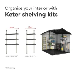 Keter Oakland 7.5 X 9ft Outdoor Garden Apex Storage Shed - Grey -Garden Care Shop 12840578 1635036179845699