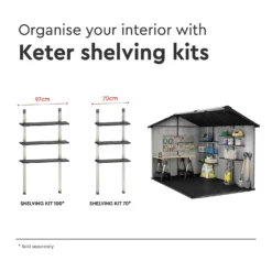 Keter Oakland 7.5 X 11ft Outdoor Garden Apex Storage Shed - Grey -Garden Care Shop 12840580 1505036179792632