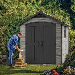 Keter Premier 7 X 7ft Outdoor Garden Apex Storage Shed - Grey -Garden Care Shop 12882034 7855036180740362