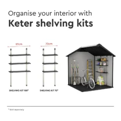 Keter Premier 7 X 7ft Outdoor Garden Apex Storage Shed - Grey -Garden Care Shop 12882034 9065036180642424
