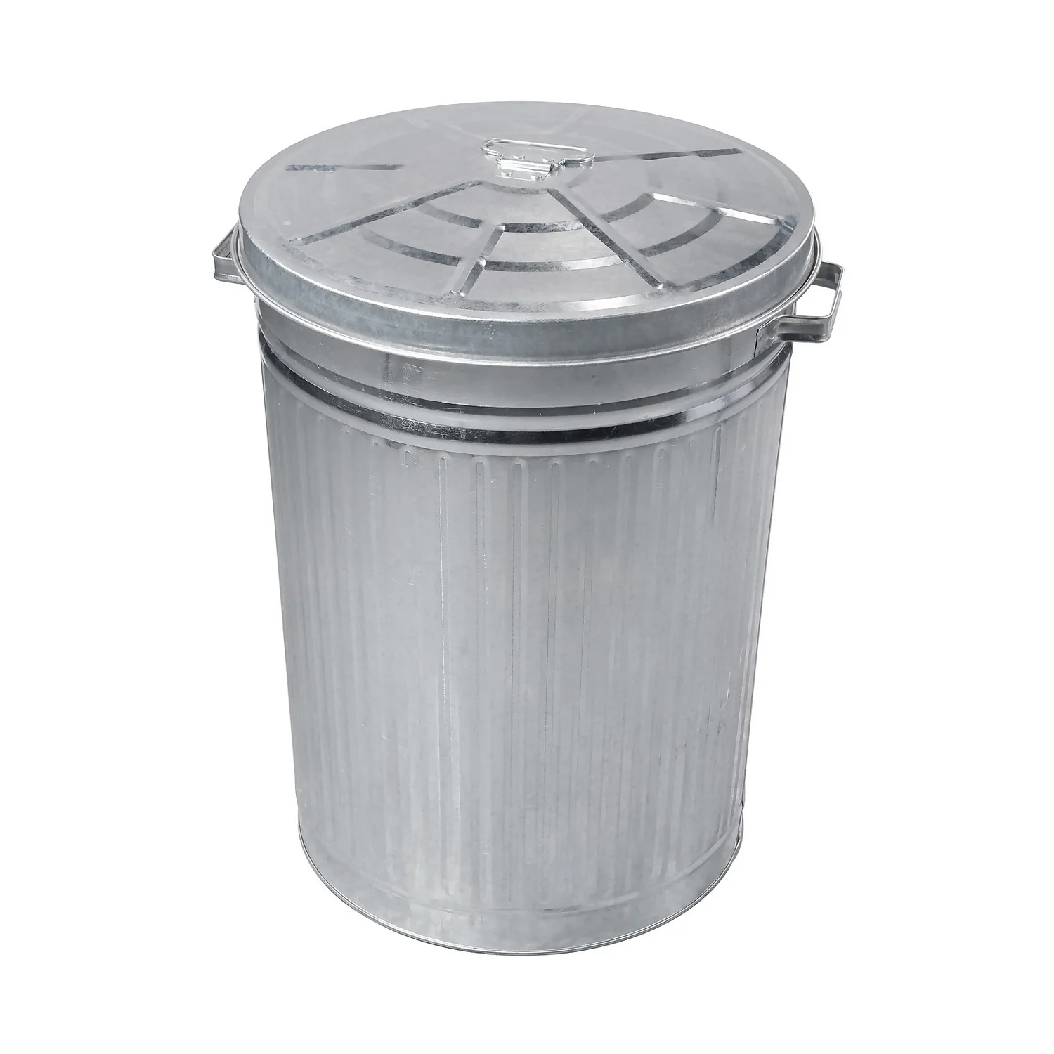 Homebase Galvanised Steel Outdoor Bin With Lid - 85L 4 Homebase Galvanised Steel Outdoor Bin With Lid - 85L - Image 2