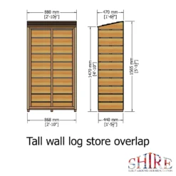 Shire Tall Wall Log Store - 3x1.5ft -Garden Care Shop 12887202 2044851593436426