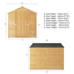 Mercia 8x6ft Overlap Apex Wooden Shed With Installation -Garden Care Shop 12888100 3495033256652176