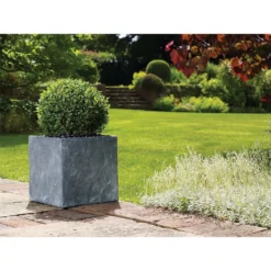 Slate Cube Pot - 26cm -Garden Care Shop 12889368 8674843676930349
