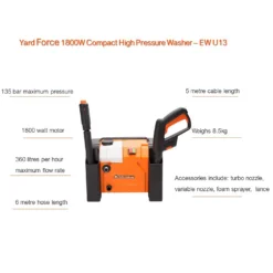Yard Force 1800W 135Bar Compact Pressure Washer -Garden Care Shop 12892251 9054929620347179