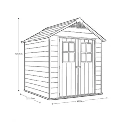 Keter Newton 7.5 X 7ft Outdoor Plastic Garden Storage Shed - Brown -Garden Care Shop 12909854 1554845876068481
